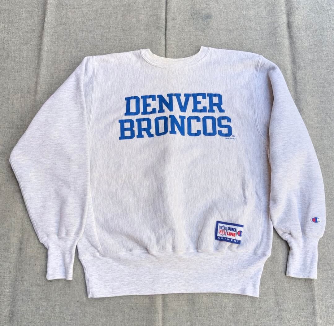 90s champion r/w NFL " denver broncos " sweat 小岩店