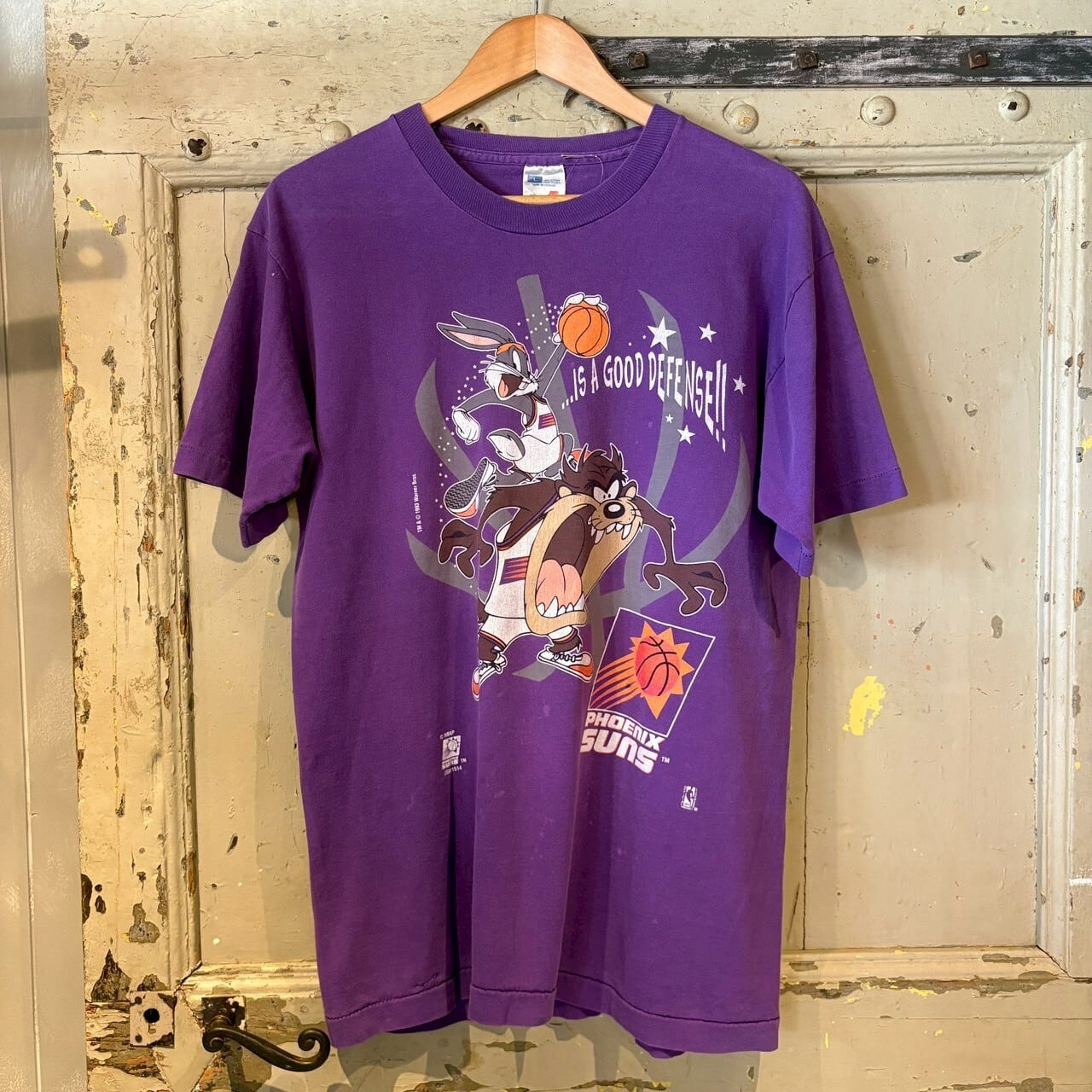 90's USA製 Loney Tunes × NBA コラボ Tシャツ バスケ 紫 パープル