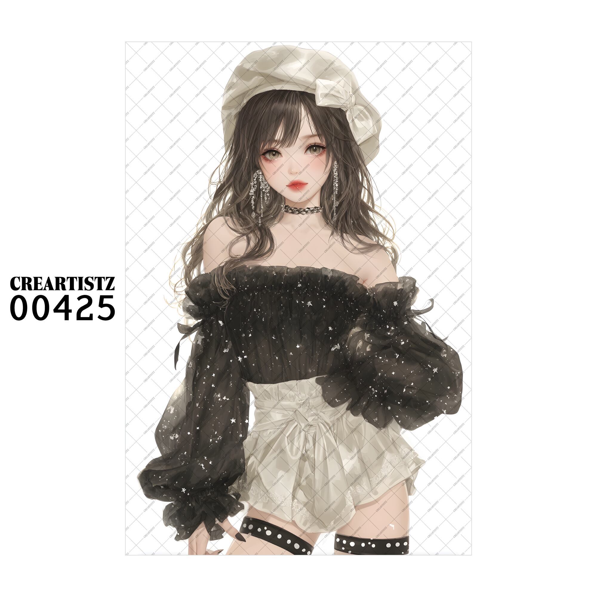 00425 ガール キュート オリジナル ペーパー/ステッカー 4枚セット CREARTISTZ