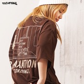 ◆黒猫モチーフ ビッグTシャツ◆bf-17052