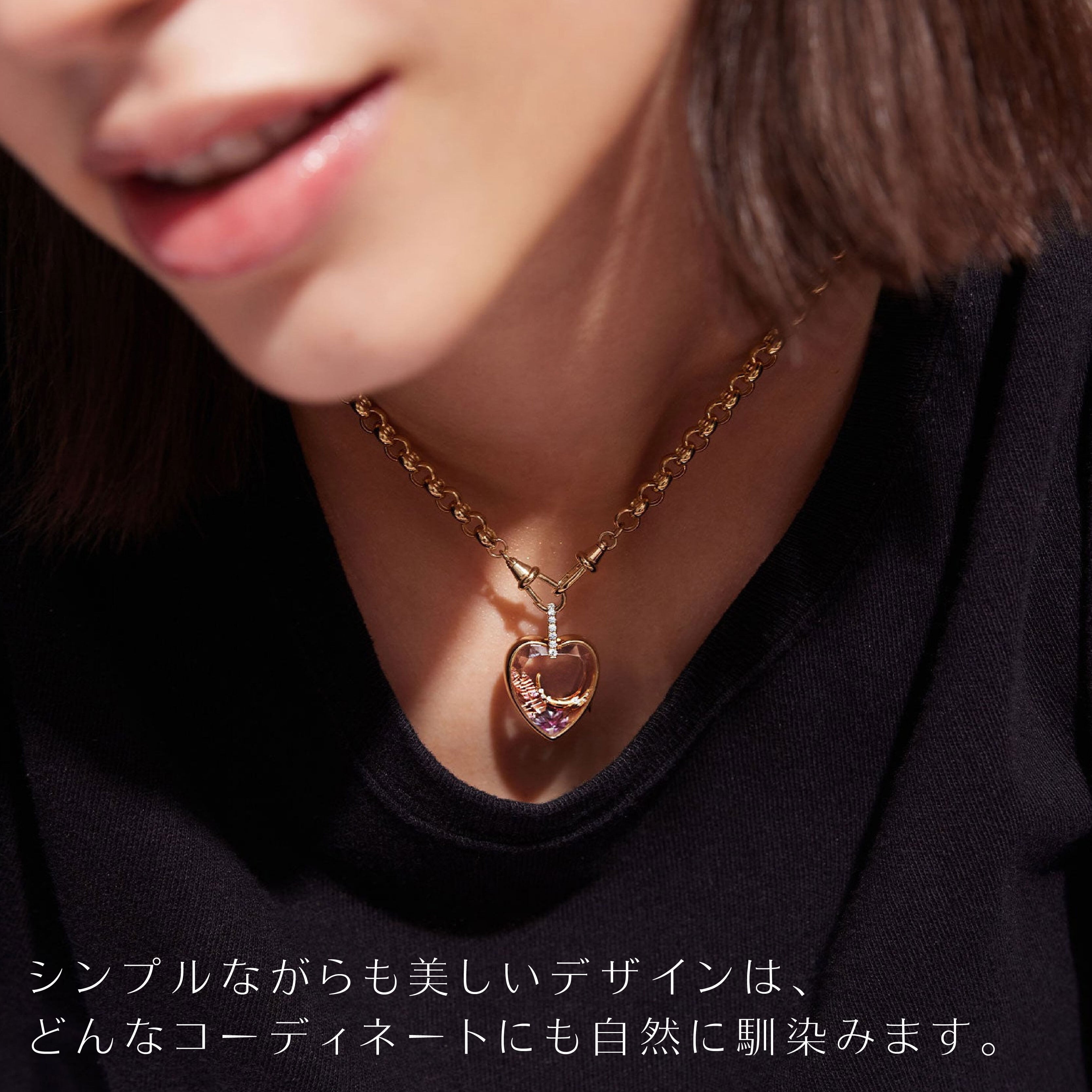 HY 411 . 「透明ペンダントボックス」カスタマイズアクセサリー ハート