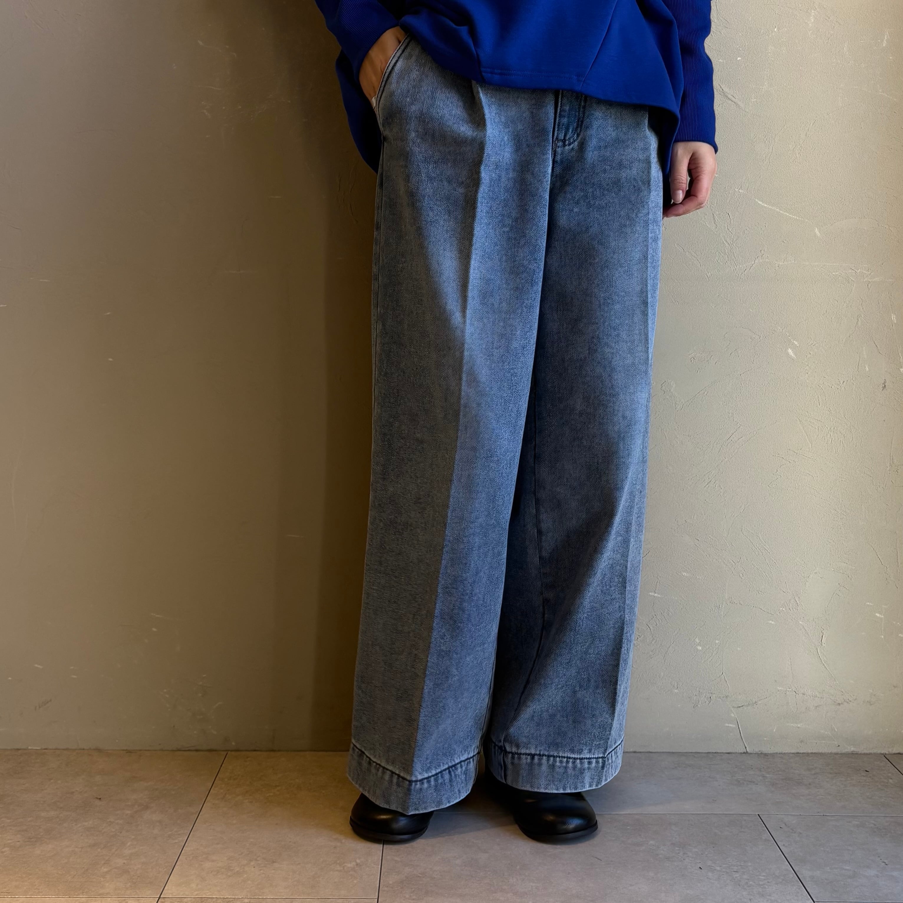 PASSIONE 】裏起毛タックワイドデニム | valance 福井｜レディース