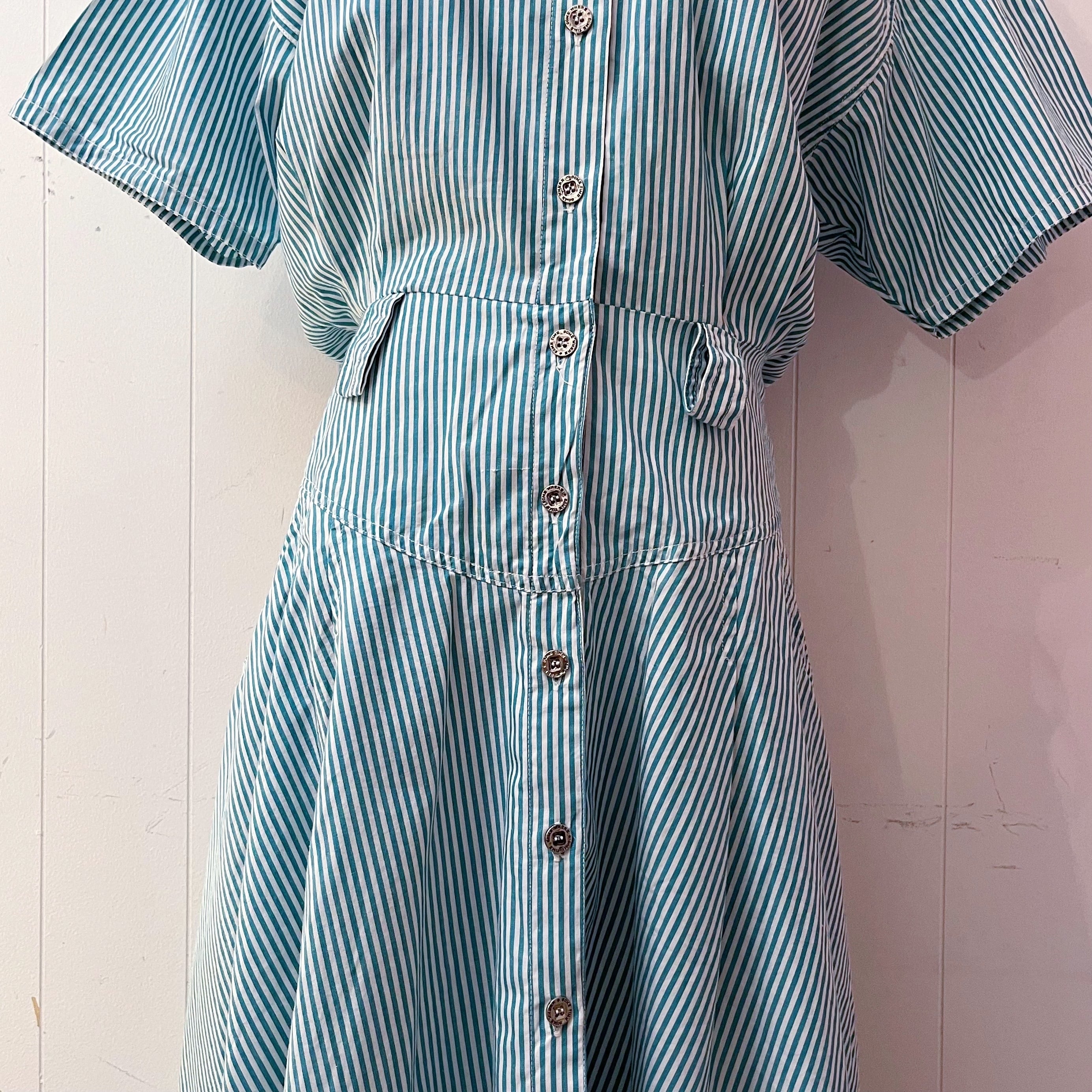 green stripe shirt one-piece