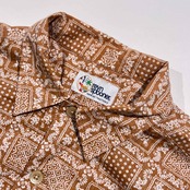 90s ビキニタグ reyn spooner ハワイ製 レインスプーナー 総柄 長袖 アロハシャツ S/ベージュ系 メンズ ビンテージ