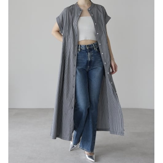 ストライプワンピース バックレースアップ(11269) | PREFERIR