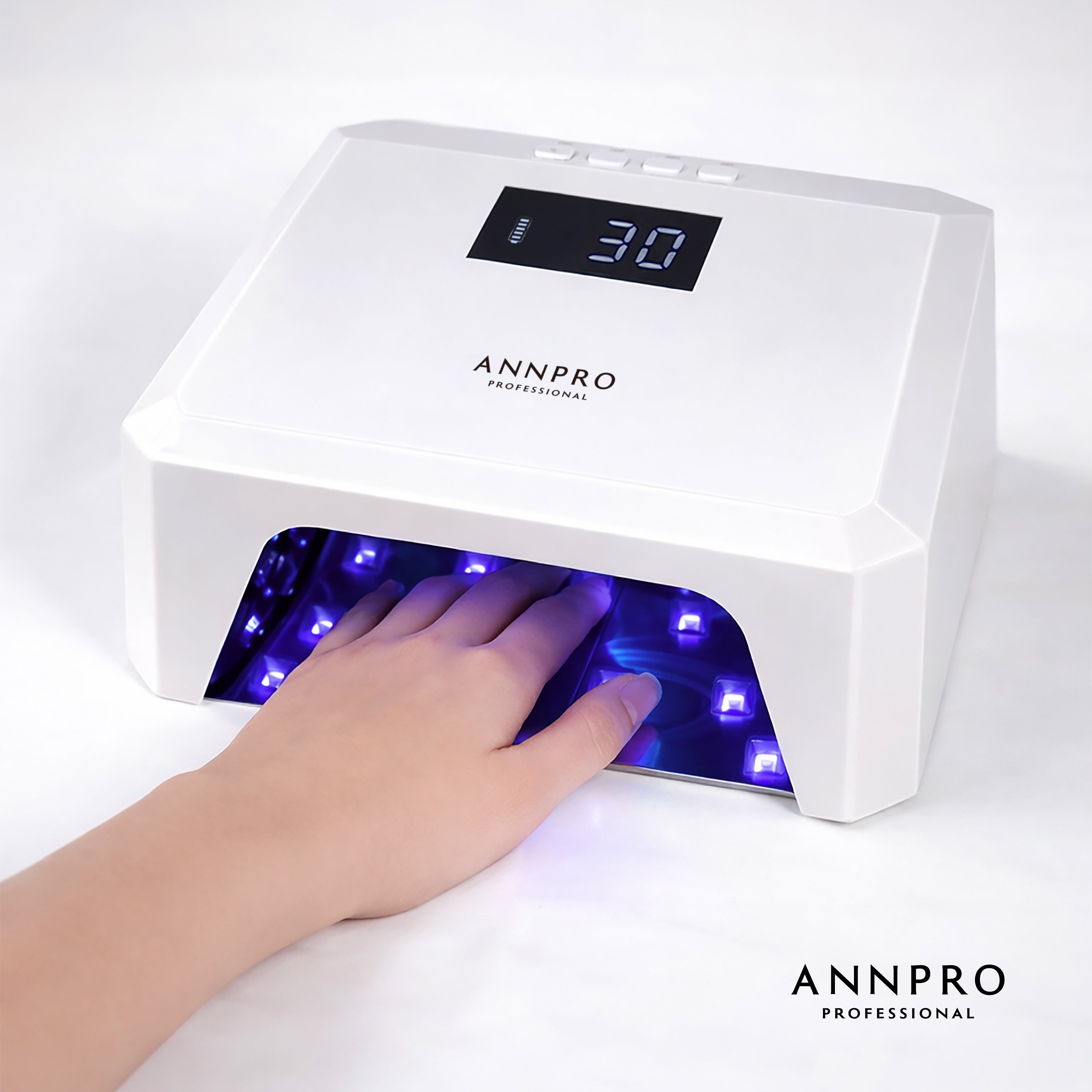 ANNPRO コードレスLED&UVライト プレーン パールホワイト #80922