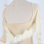 社交ダンス 衣装 The ONE スタンダード ドレス ワンピース スタンダードドレス 白 羽 綺麗 デモ 競技 ダンス パーティ 発表会 ホワイト系 フロート スカート ボリューム 豪華 エレガント フォーマル パーティードレス 発表会用 衣装 レディース