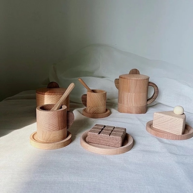 【受注】wooden cafe time set 木製カフェタイムセット