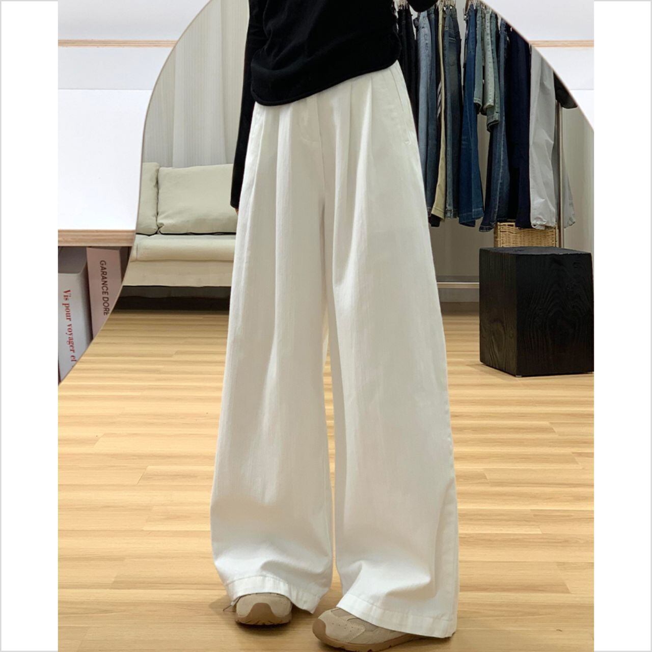 ワイドシルエット ハイウエスト リラックスパンツ Ln00352