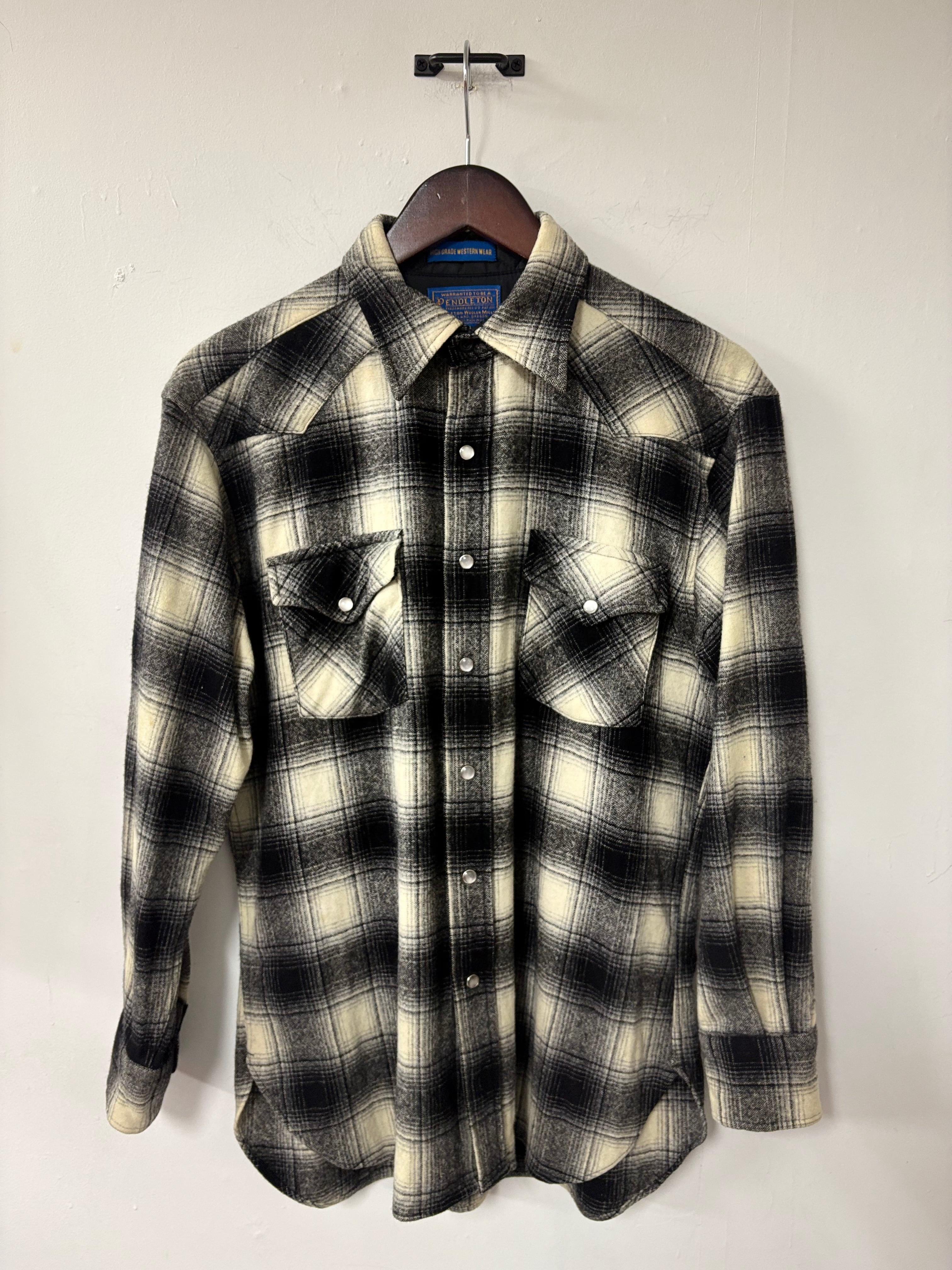 50's〜60's PENDLETON Ombre Check Wool Shirt | BORO MART