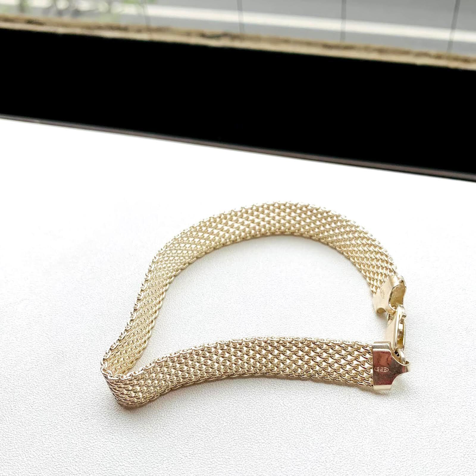 Italy シルバー925 フラットメッシュ ブレスレット | Milo Antiques 