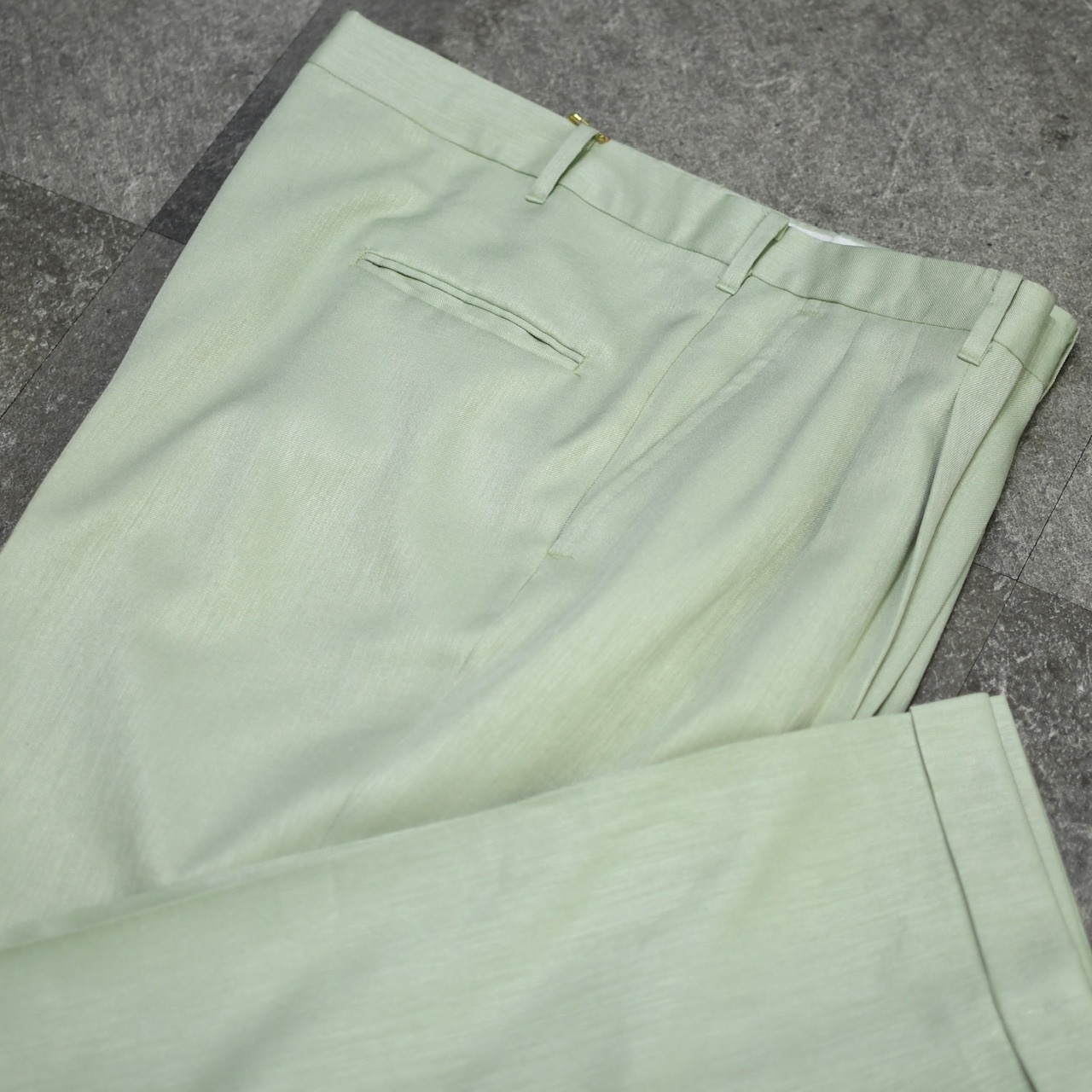 wide 3tuck color slacks light green