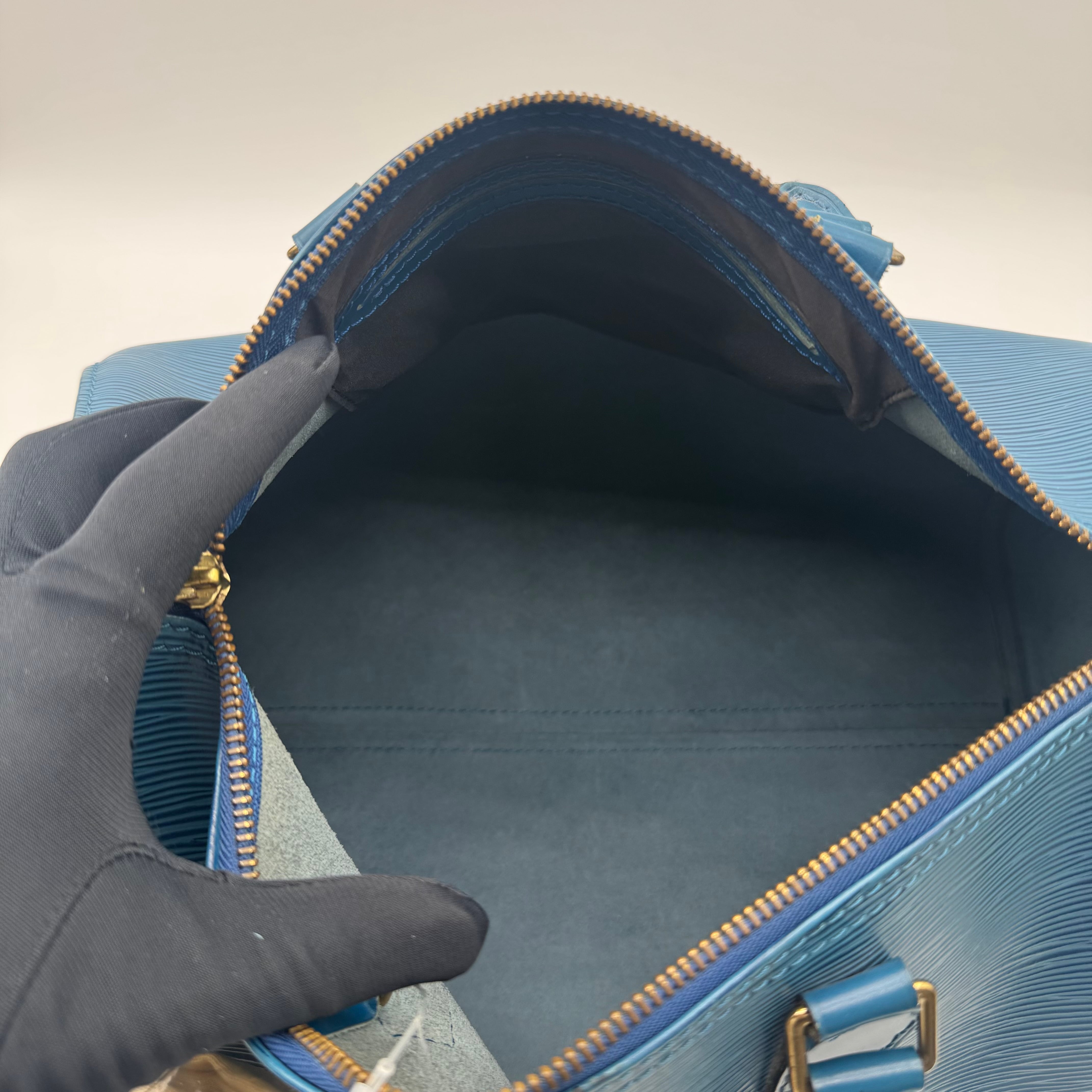 Louis Vuitton エピ スピーディ 35 ボストンバッグ ブルー レザー ルイ