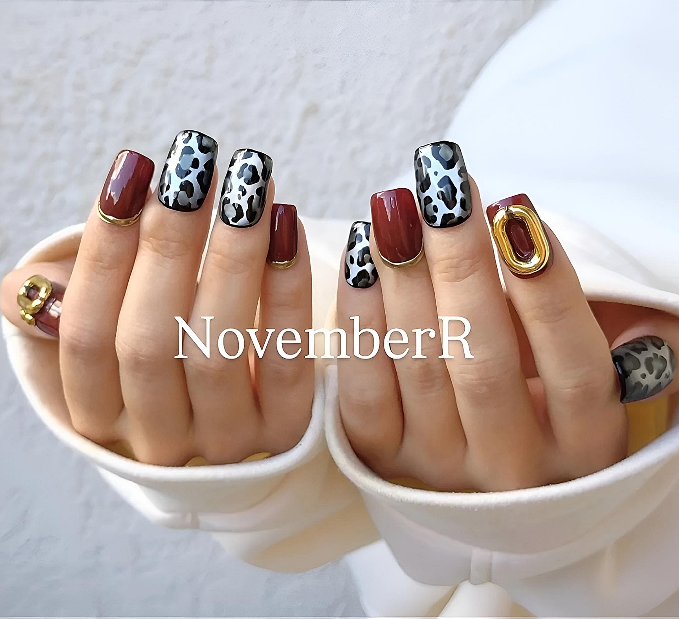 LA842☆マグネット×レオパードネイルチップ | NovemberR 〰️ネイル
