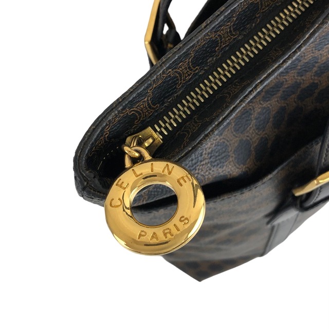 CELINE セリーヌ トートバッグ マカダム ブラック PVC レザー vintage ヴィンテージ オールド ys3btx