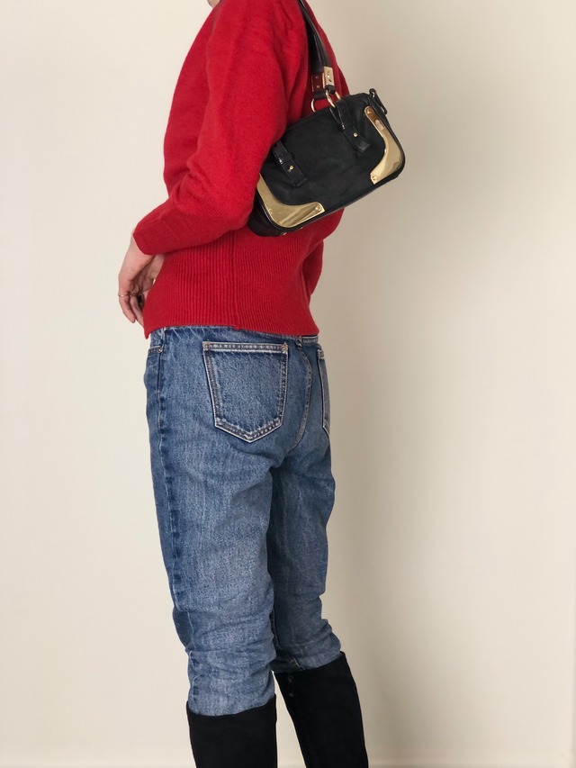 Yves Saint Laurent イヴ・サンローラン トートバッグ ブラック レザー 金具 vintage ヴィンテージ オールド 3tiyps