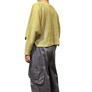 【最新作】ギマ天竺カーディガン【262-2252】Faux hemp jersey cardigan