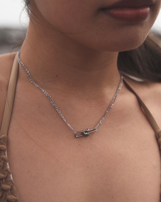 316L Large double link necklace［silver］#n131