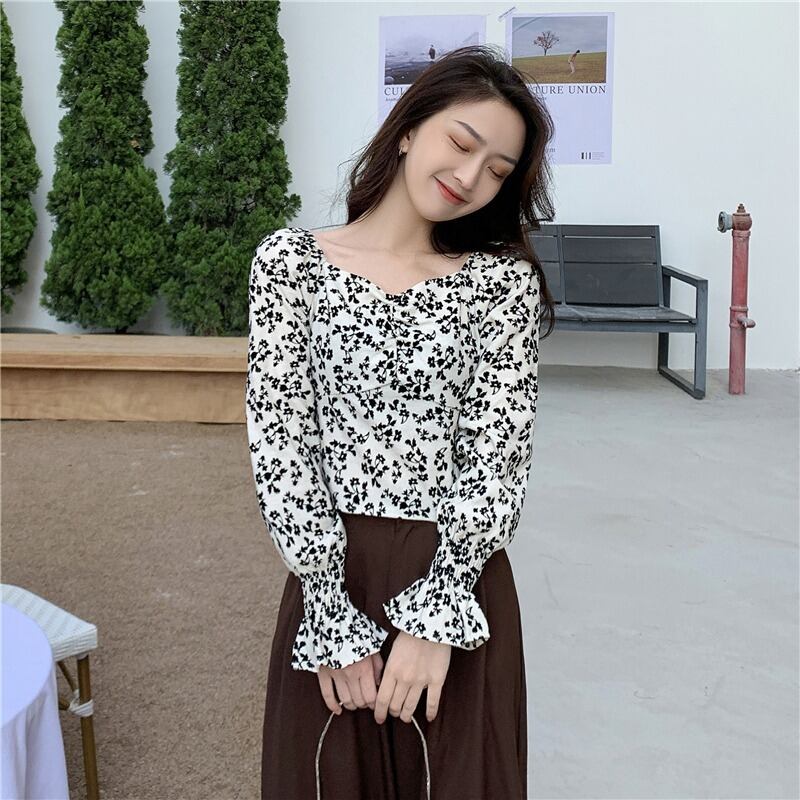 スリーブブラウス レディースレッド薄手スタンダードシャツ レトロ スクウェア YY-ファッション46597762476