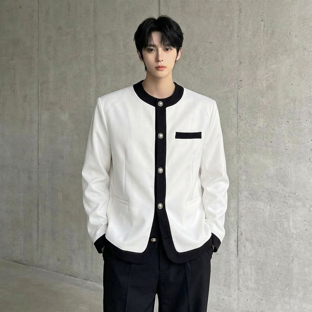 モノトーン ノーカラージャケット 2カラー D10010