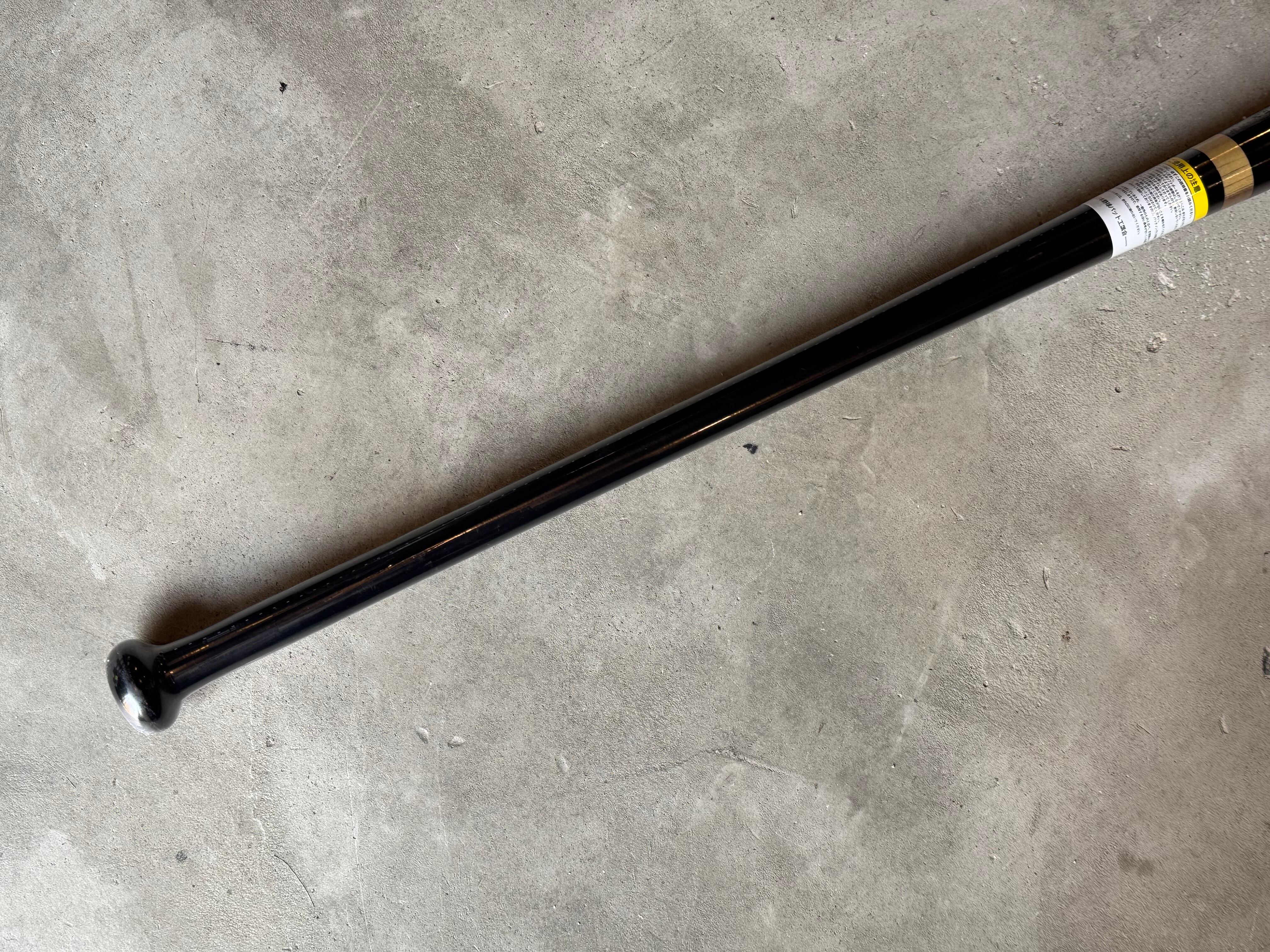 Hi-GOLD】木製スケルトンノックバット（硬式・軟式）ブラック89cm