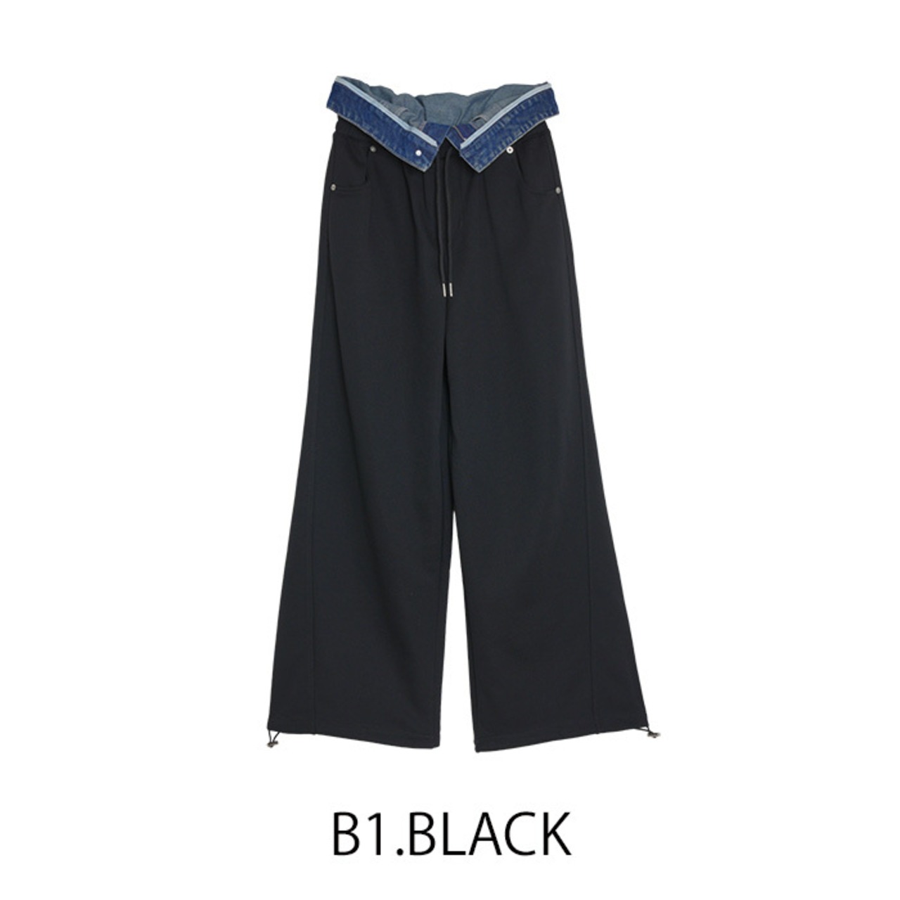 ミカーレミカーレ MICALLEMICALLE ダブルウエストワイドスウェットパンツ