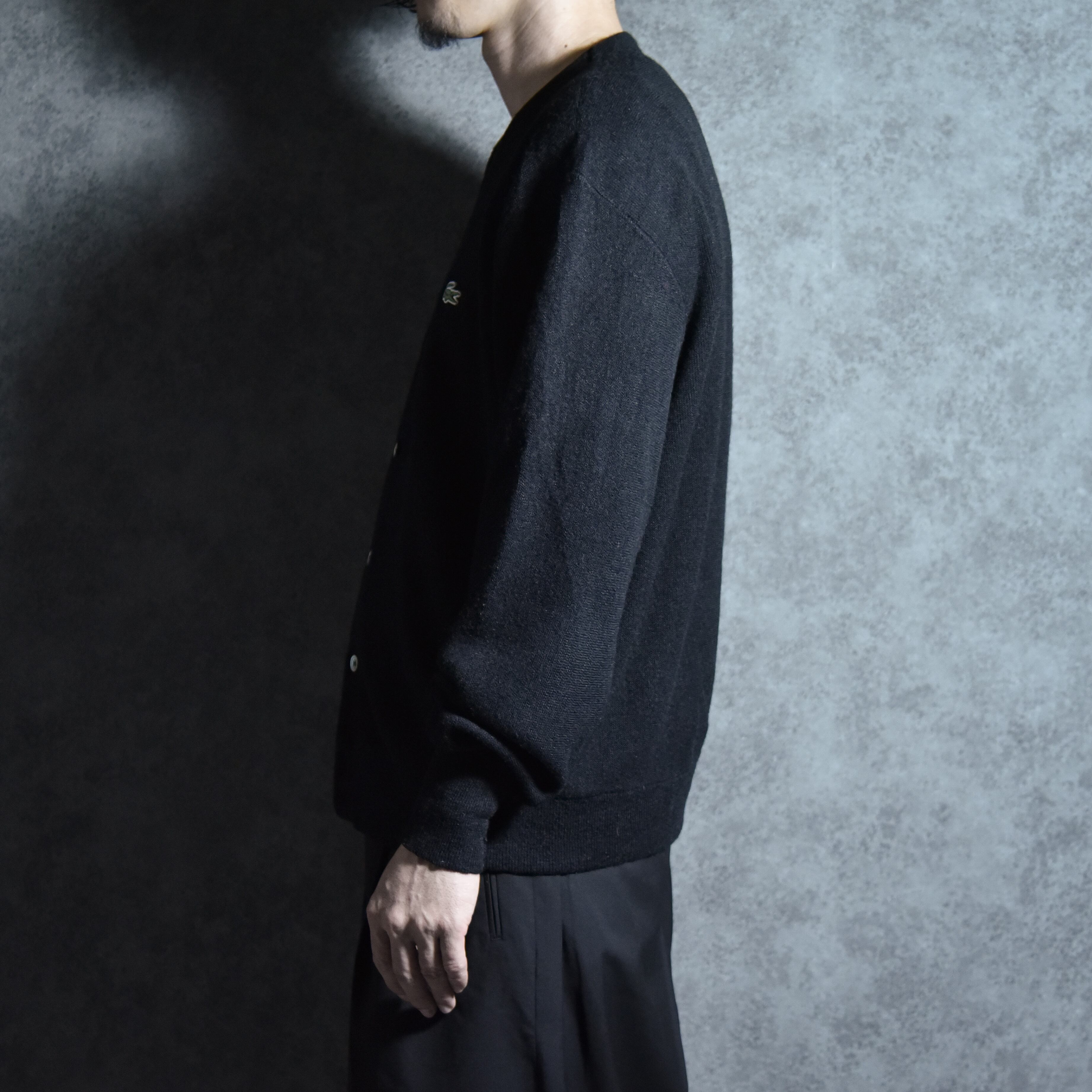 80-90s IZOD LACOSTE Vintage Cardigan Black アイゾッド ラコステ