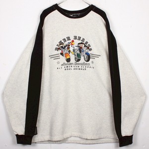 【Caka act2】"HARLEY DAVIDSON" × "WARNER BROS." Embroidery Loose Sweat S