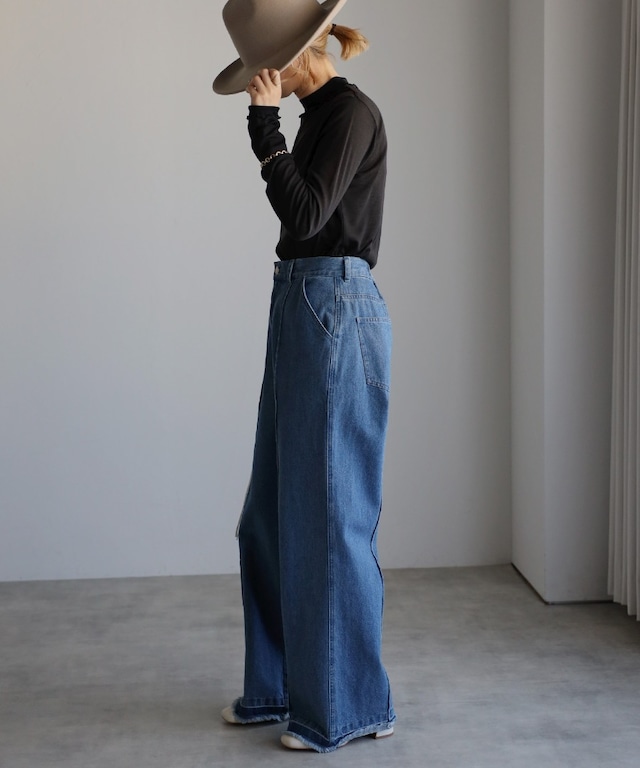 シアー切替メロートップス