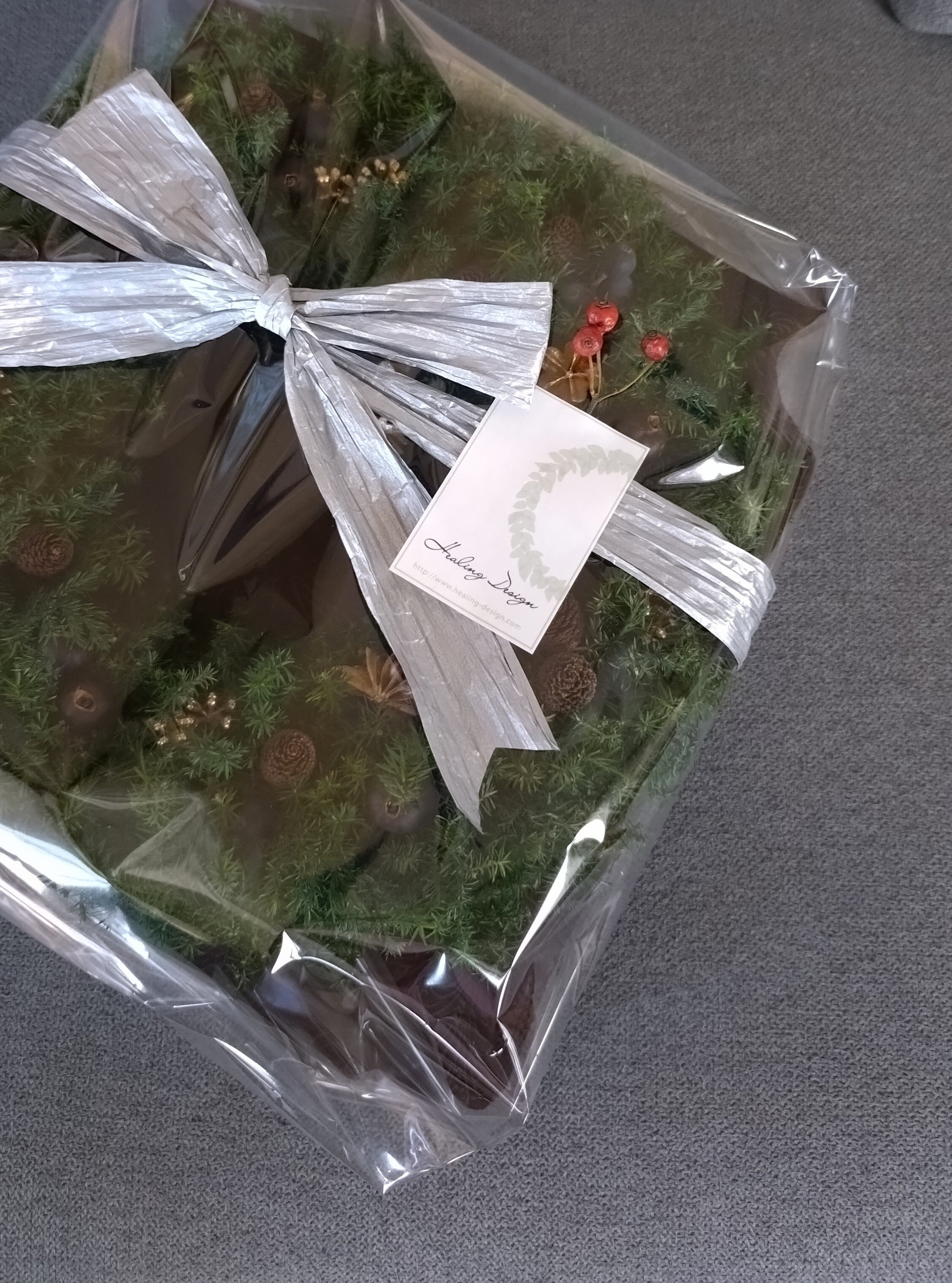 シンプルグリーンリース☘ ナチュラルリース クリスマスリース 新築祝