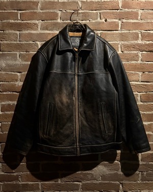 【Caka act3】Special Vintage Loose Fade Color Leather  Jacket