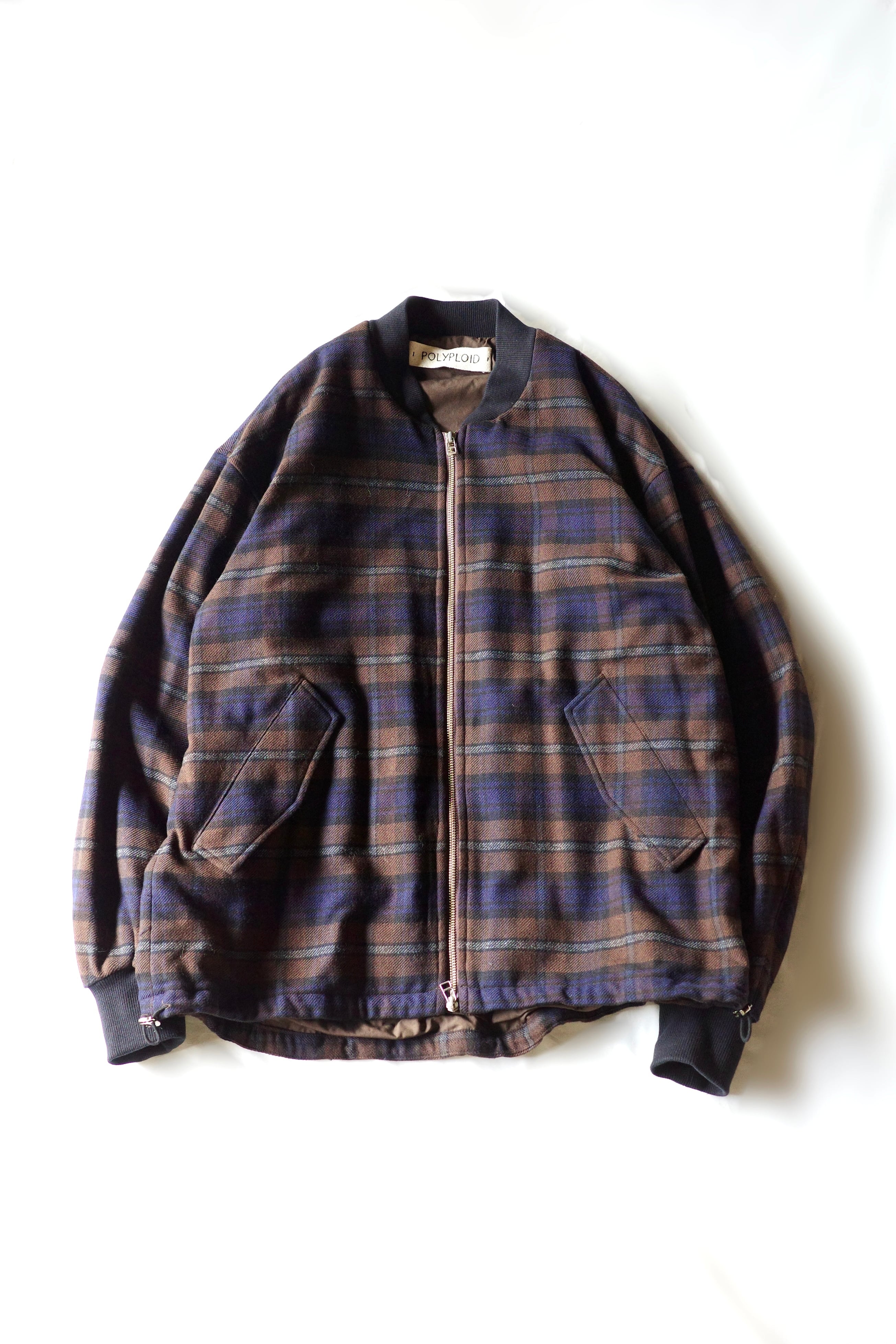 POLYPLOID【BOMBER JACKET C -Brown Check-】