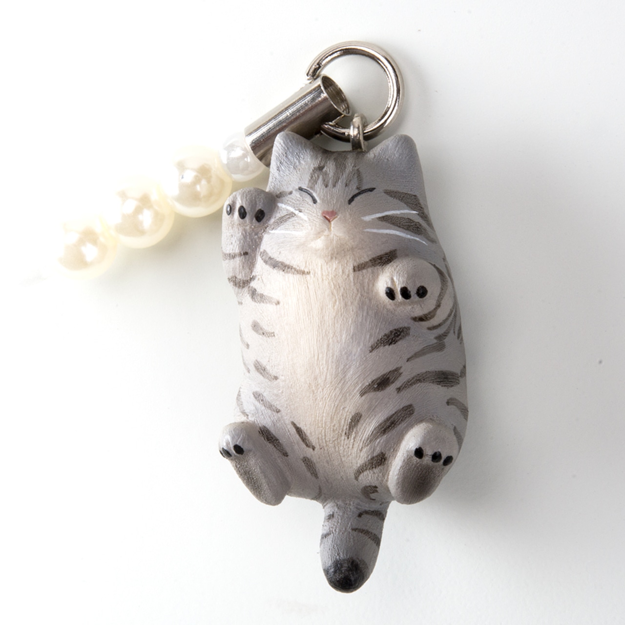 ペットラバーズ 猫どん でぶ猫 サバトラ ビーズ ストラップ N-2307