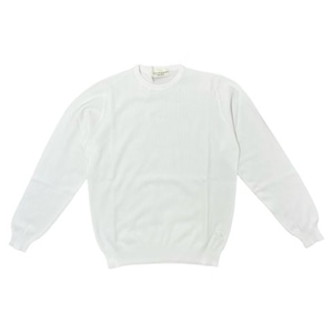 FILIPPO DE LAURENTIIS(フィリッポ デ ローレンティス)crepe cotton pique crewneck knit(GC1ML08/1)/WHITE