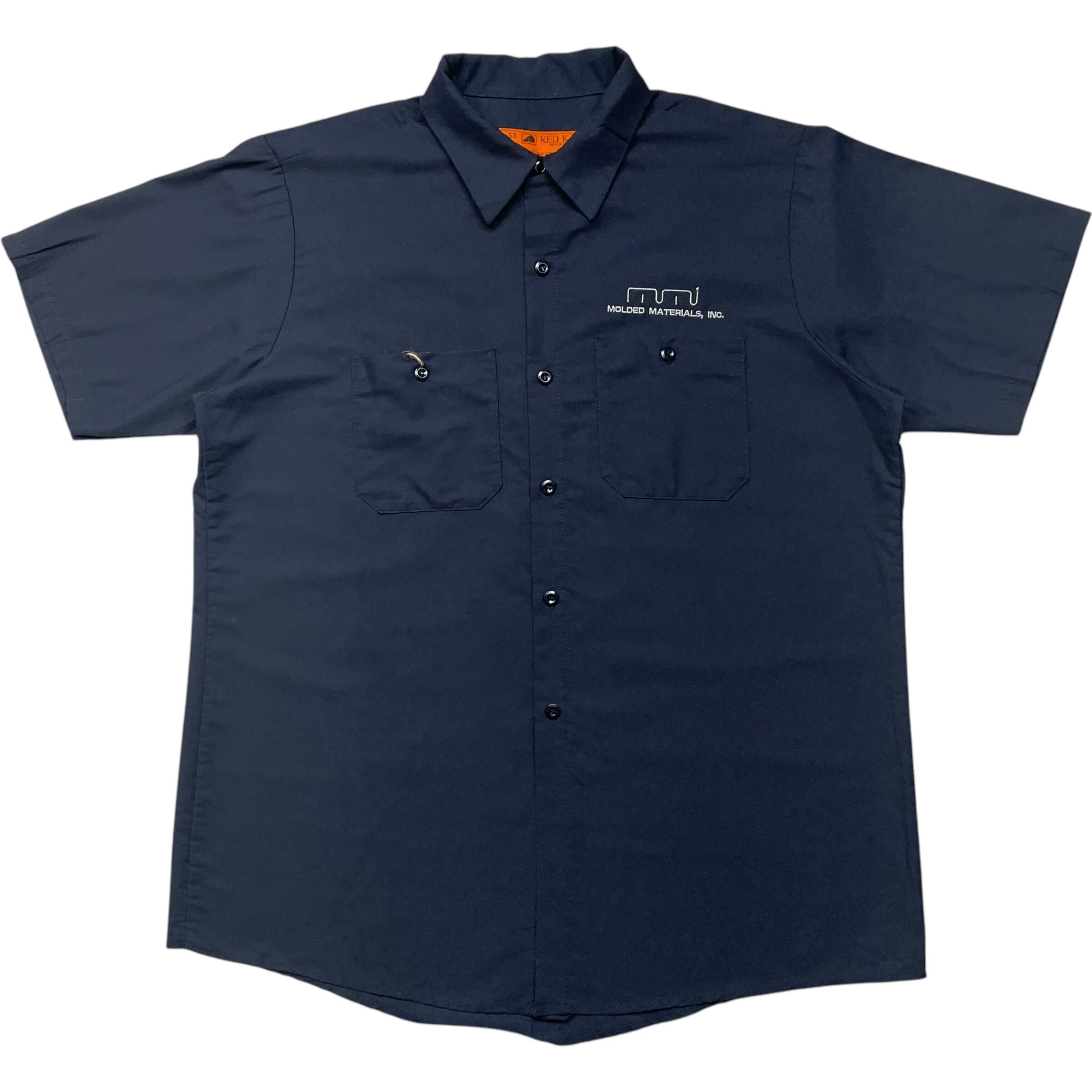 《L》 REDKAP レッドキャップ ワークシャツ 企業 刺繍ロゴ ワンポイント ネイビー no.6595