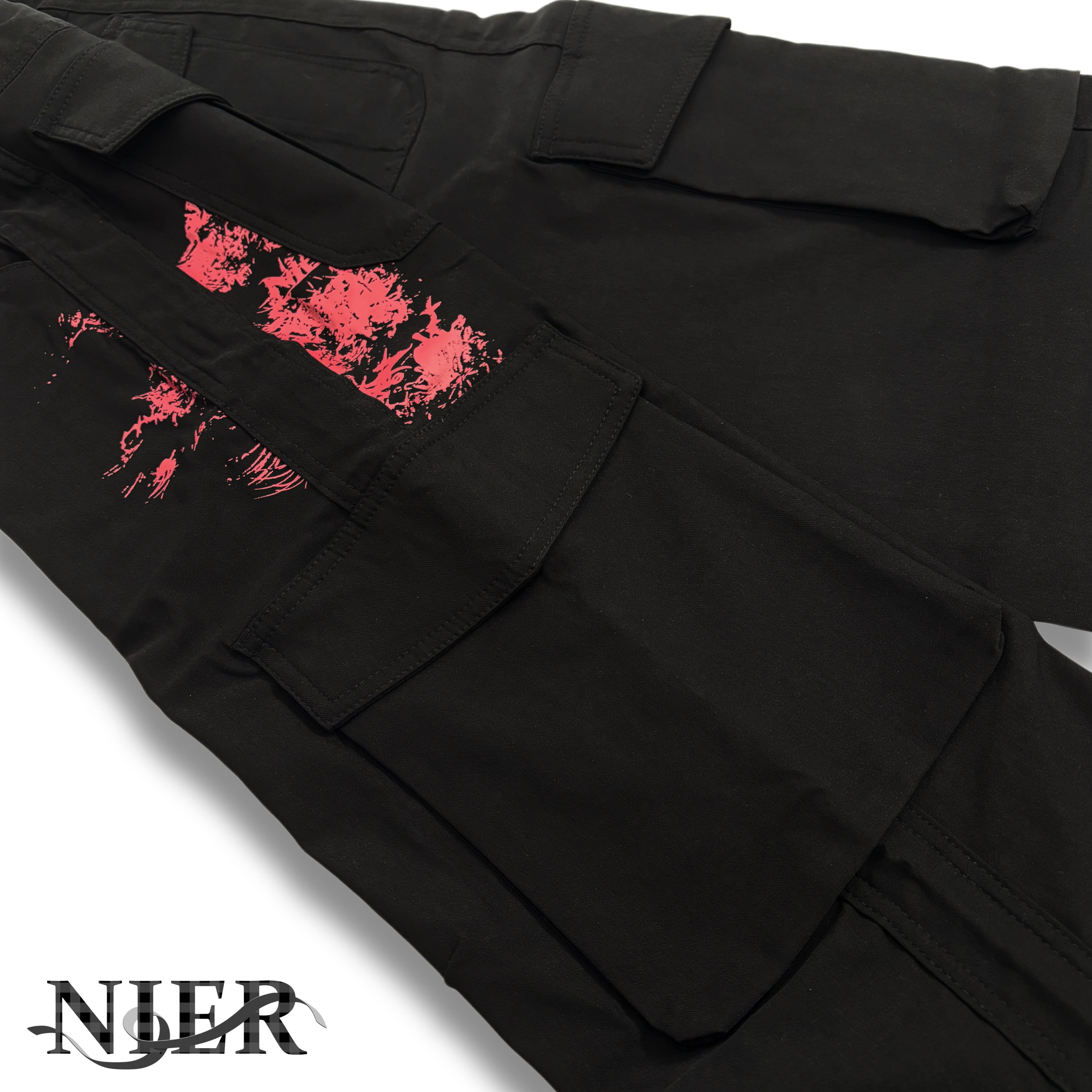 6POCKET BLACK CARGO PANTS【彼岸花】 | NIER CLOTHING