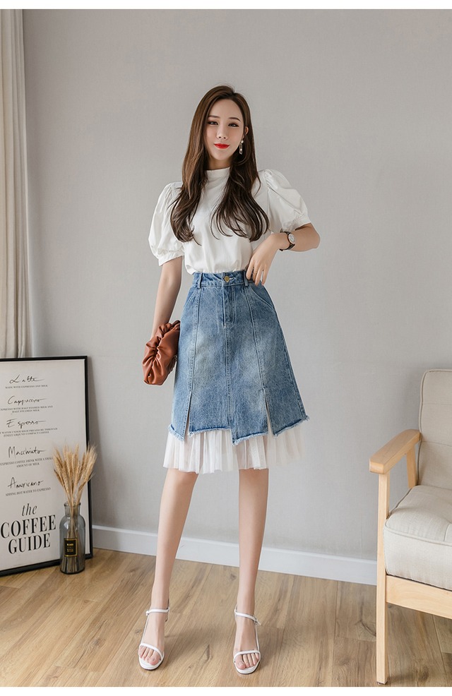 ワンカラー スカート ボトムス 春 夏 秋 冬 きれいめ カジュアル かわいい レディース フレアスカート デニムスカート トラペーズスカート 膝丈 ひざ丈 ミディアム丈 ミドル丈 無地 ウエストマーク チュール ハイウエスト ファスナー ポケット 切り替えデザイン 青 ブルー かわいい 大人可愛い きれいめ シンプル カジュアル 大人 上品 おしゃれ お洒落 かっこいい レトロ クラシカル エレガント S M L XL 2XL こなれ感 ラブリー キュート ガーリー 個性的 主役級 存在感