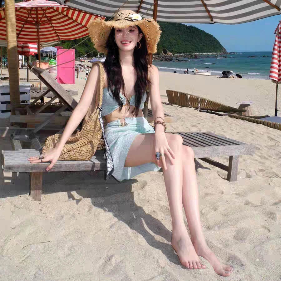 3点式セットビキニ水着ワンピビーチ海旅行ハワイセクシー温泉 WQ7