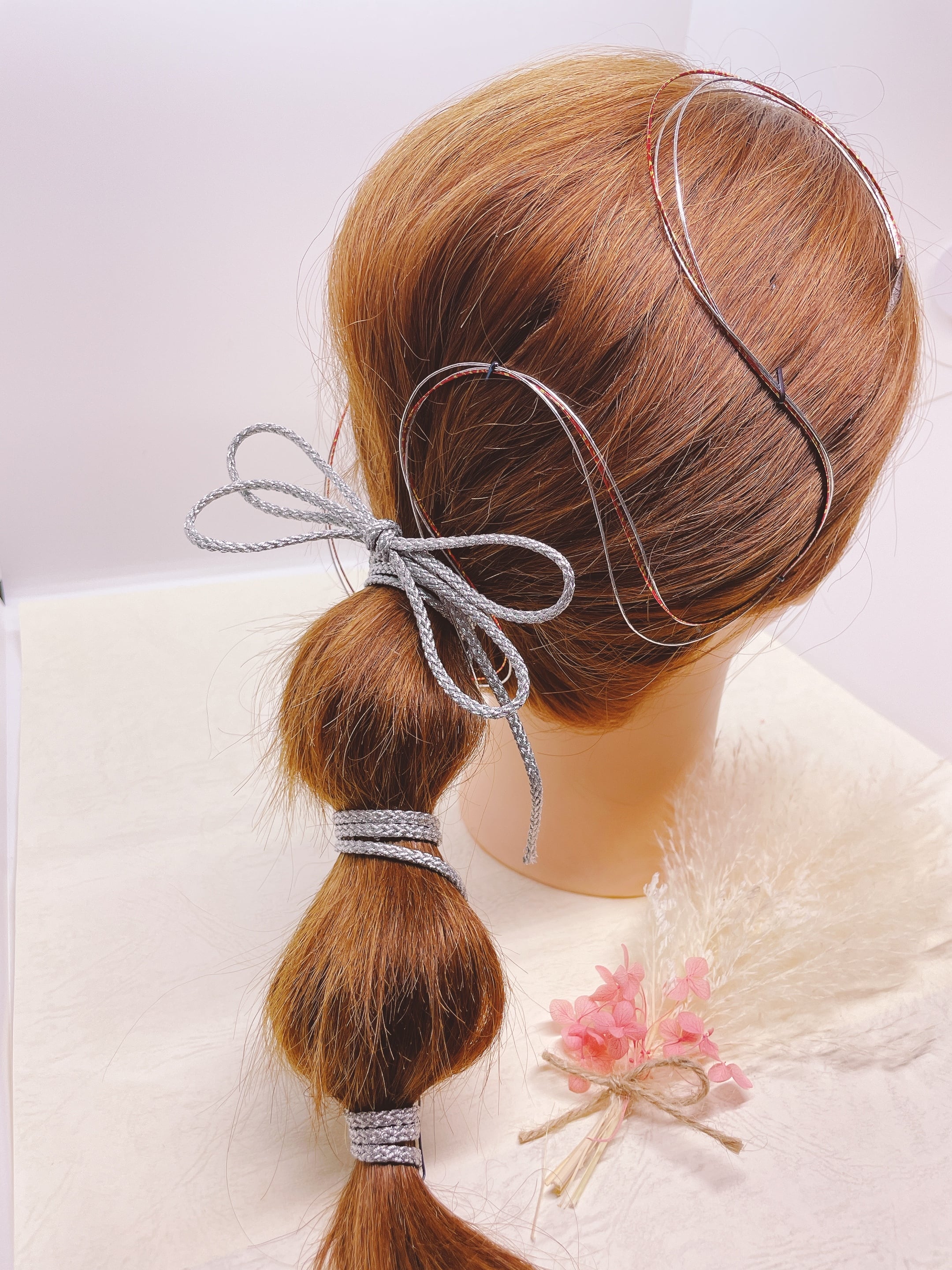 水引き リボン 髪飾り 成人式 ヘアアレンジ | miel