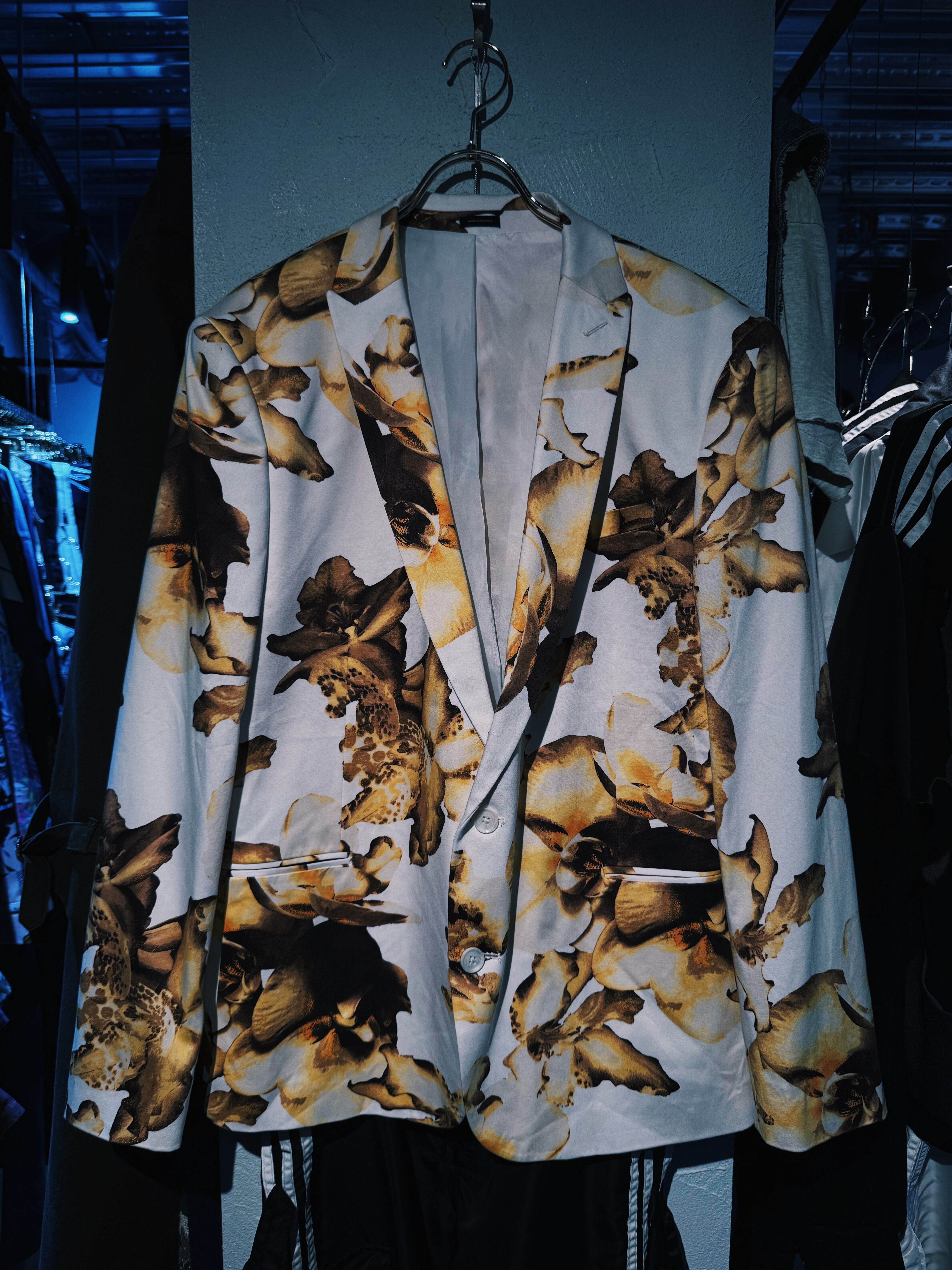 【D4C】vintage beautiful golden flower pattern design shawl collor tailored jacket