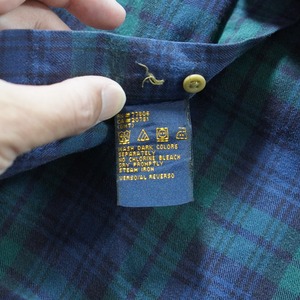 90s Tommy Hilfiger black watch BD shirt [L]古着