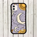 受注生産 iPhoneケース ラベンダー背景の月と惑星柄｜星空柄 STAR067C