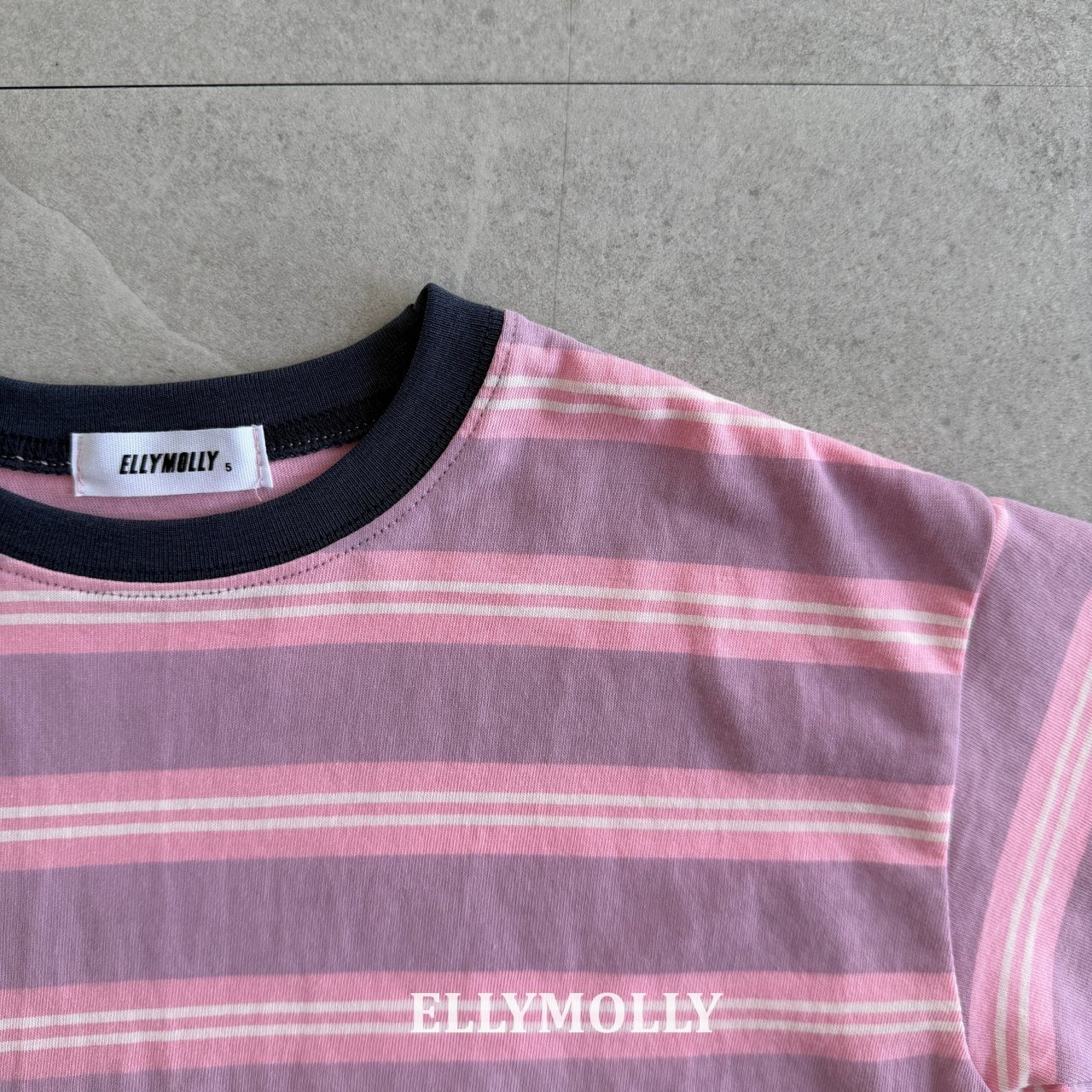 [ELLYMOLLY] Washed ST Box Tee / [엘리몰리] 워시드ST박스티