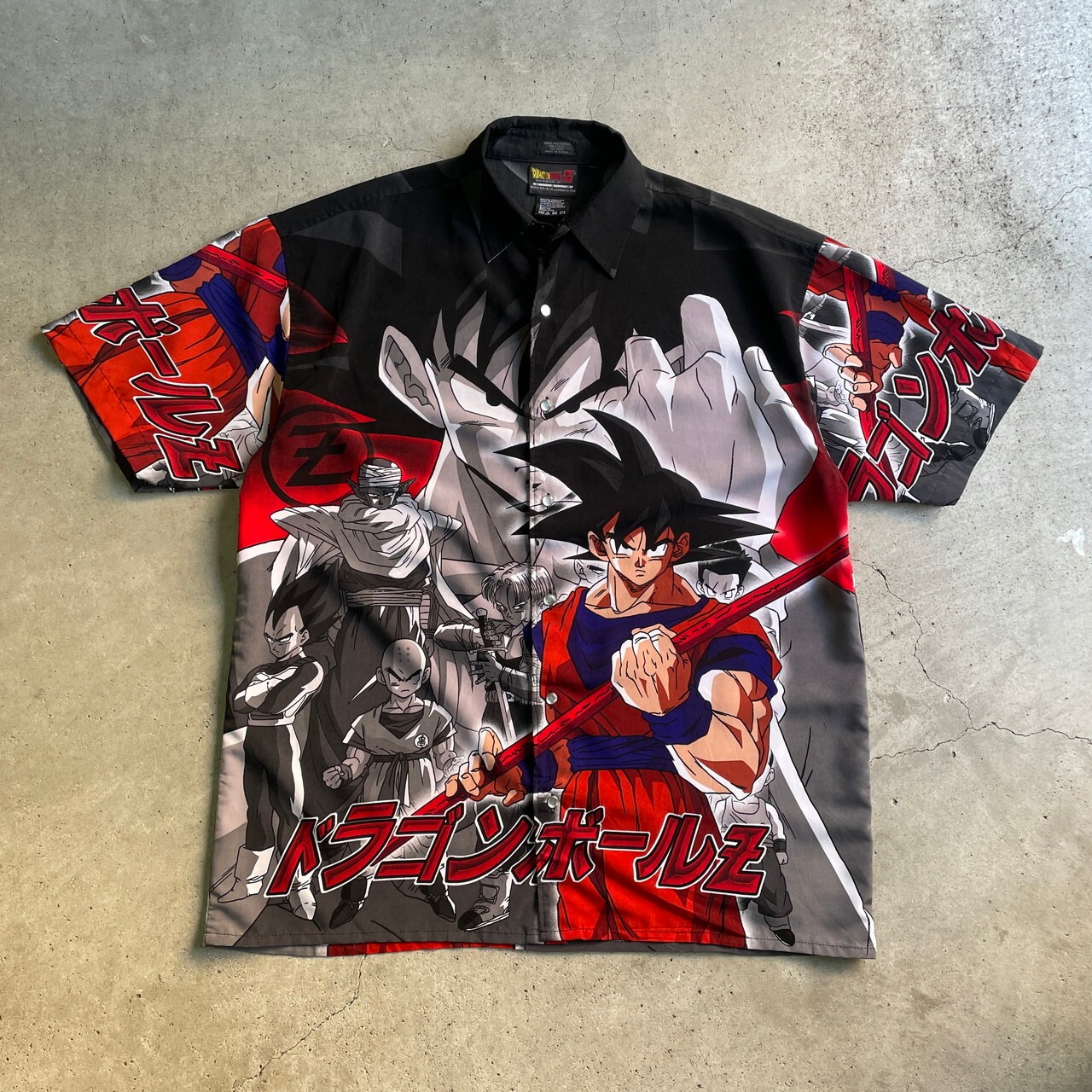 00年代 DRAGONBALL Z ドラゴンボールZ 総柄 半袖 チカーノシャツ 