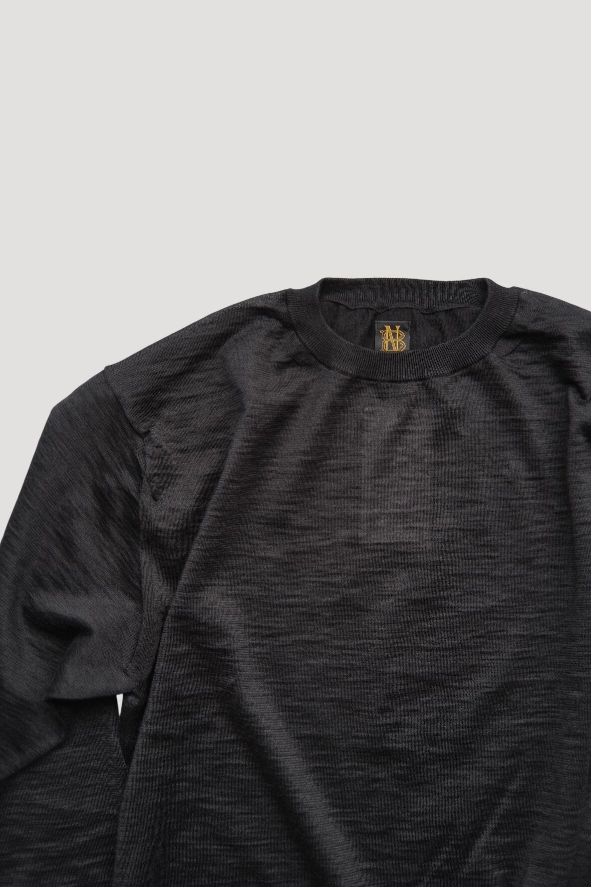 Men's BATONER” CHOMA CREW NECK BLACK” | Lapel online store