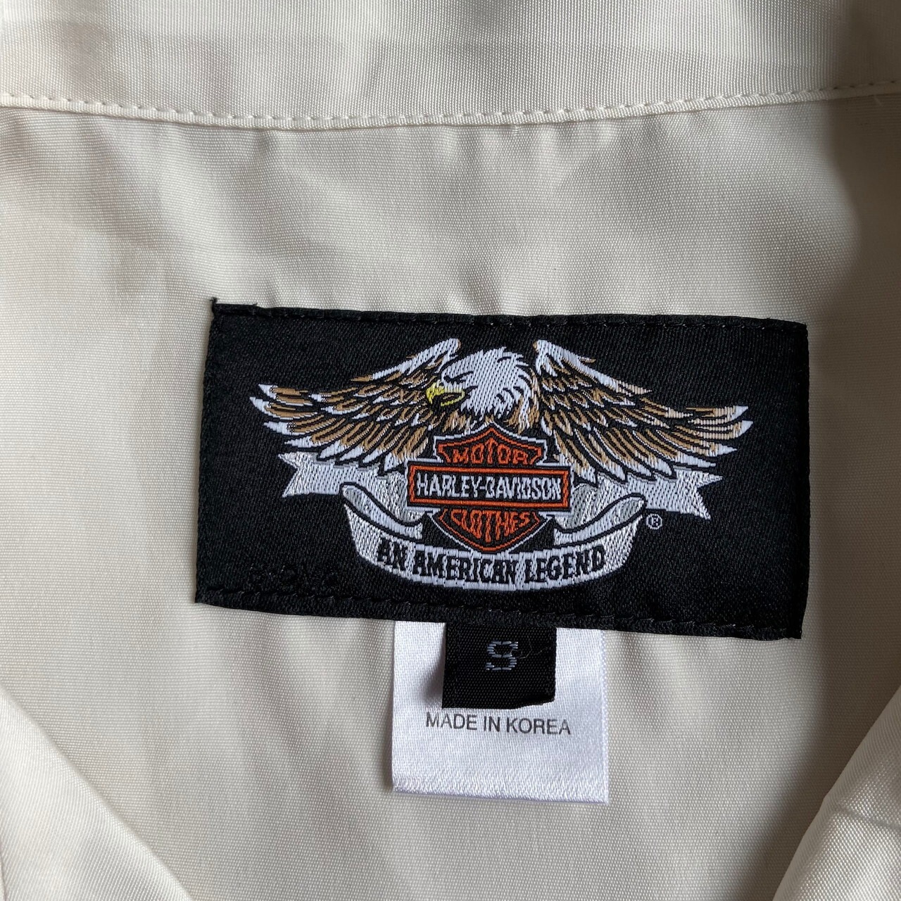 Harley-Davidson ハーレーダビッドソン バックロゴ刺繍 半袖 オープン 