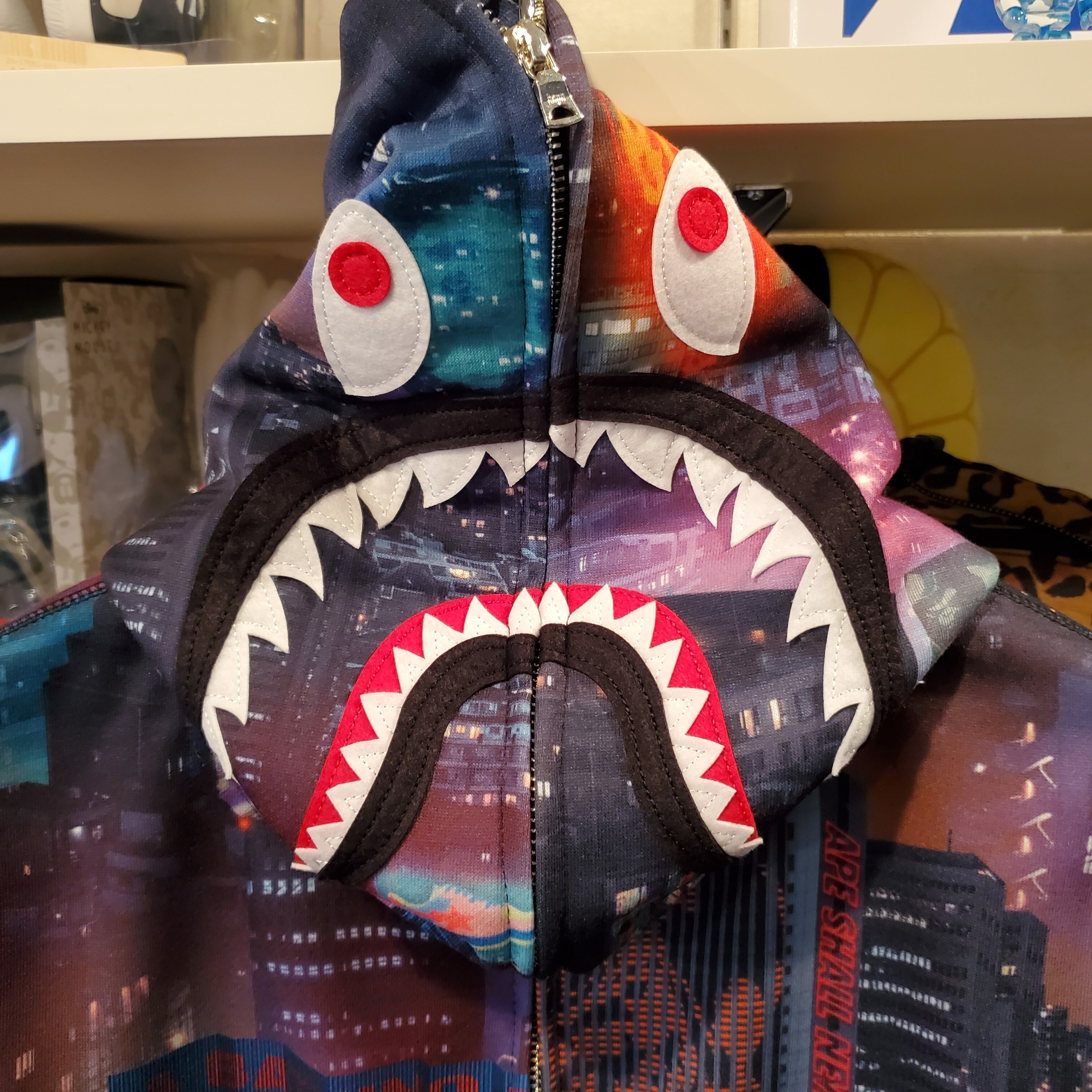 A BATHING APE Neon Tokyo Shark Wide Full Zip Hoodie | muuneo