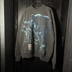 90s USA製 Hanes Cleveland Metroparks Zoo ウルフプリント スウェット ブラックフェード