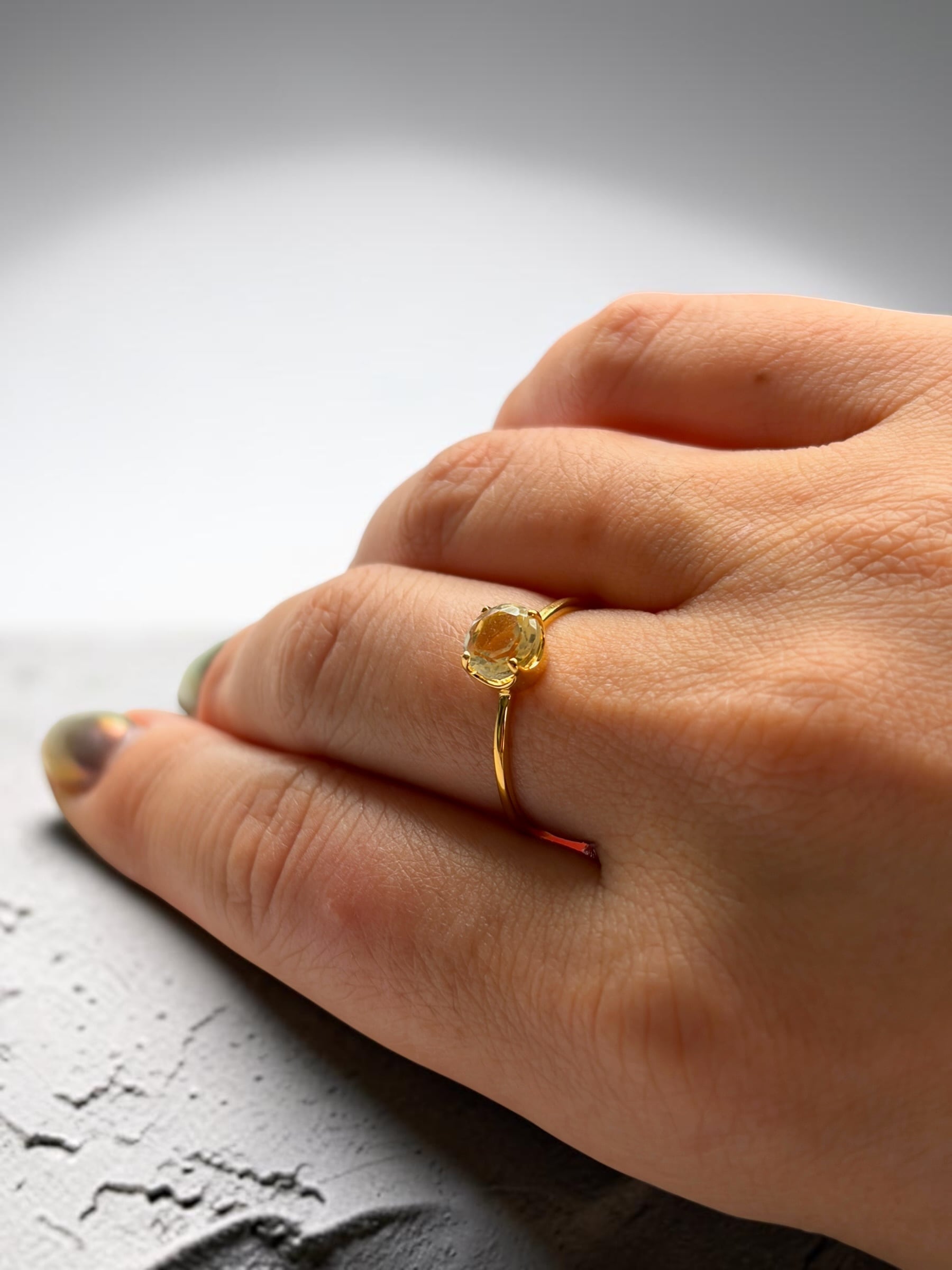 【round ring】レモンクオーツ