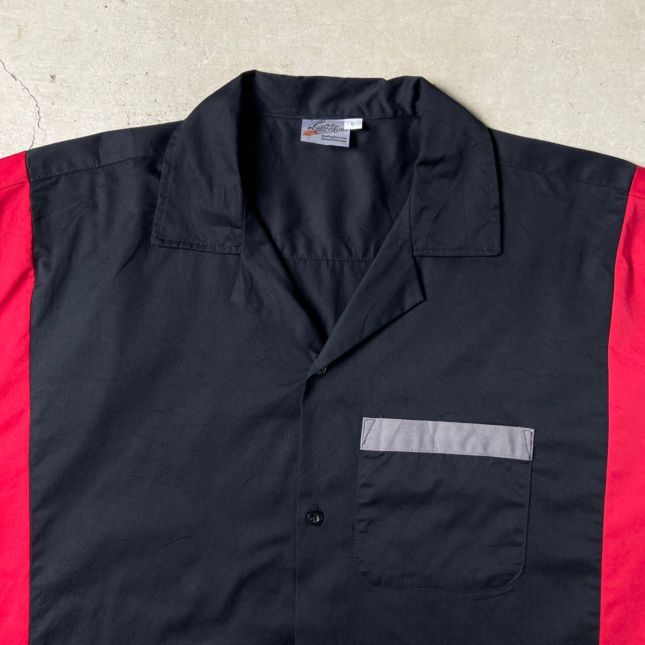 Cruisin USA クルージン 切替 BEER ビール バックプリント ボウリングシャツ メンズL 古着 ボーリングシャツ 開襟 オープン ...